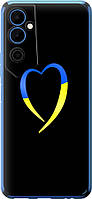 Чехол на Tecno Pova Neo 2 LG6n Жёлто-голубое сердце силиконовый
