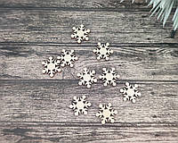 Декор деревянный новогодний мини "Снежинка" 1.7*1.7 см. 1шт