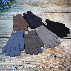 В'язані рукавички для хлопчика підлітка Розміри: 8-12 років (24078)