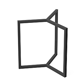 Каркас для журнального столу з металу Ø 500 мм, H 450 мм Чорний