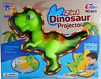 Детский Светодиодный Проектор для рисования 2в1 Динозавр с фломастерами и слайдами
