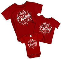 Одинаковые футболки для всей семьи - Merry Christmas 2024 - фэмили лук на Рождество