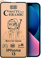 Стекло 5D Mate Ceramic (гибкое матовое) iPhone 13 Черное