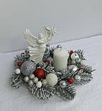 Різдвяна свічка. Різдвяна композиція зі свічкою та ялинкою Підсвічник Новорічний, Різдвяний, фото 5