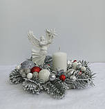 Різдвяна свічка. Різдвяна композиція зі свічкою та ялинкою Підсвічник Новорічний, Різдвяний, фото 4