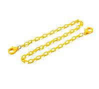 Цепочка пластиковая Finding Плетение крест с двумя карабинами Желтая 56.5 см Звено 0.6 см х 1 см