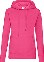 Худи женское, утеплённое с капюшоном Fruit of the Loom Hooded Sweat Ladies