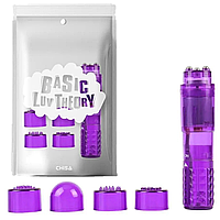 Клиторальный вибратор с 4 сменными насадками фиолетовый "The Ultimate Mini-Massager" от Chisa