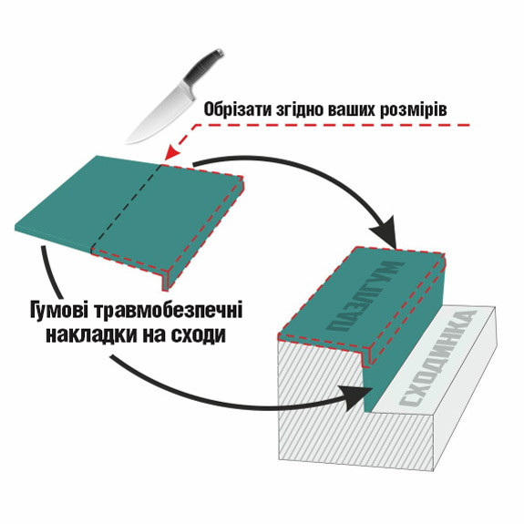 Накладки на ступени резиновые PuzzleGym 500х500х20 мм (черные) - фото 3 - id-p608401632