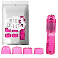 Клиторальный вибратор с 4 сменными насадками розовый "The Ultimate Mini-Massager" от Chisa