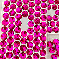 Эконом пришивные стразы 10мм, форма-Rivoli, цвет Hot Pink