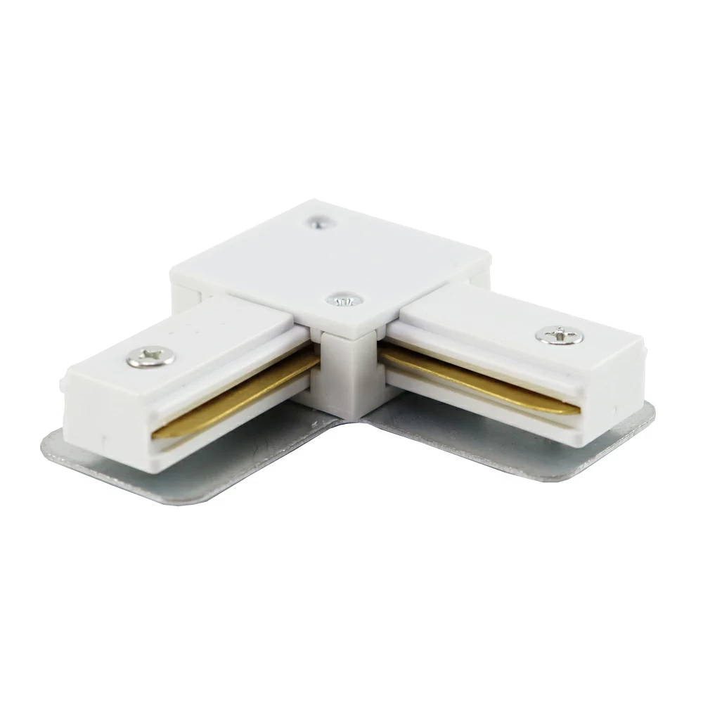 Конектор Velmax кутовий для шинопроводу L-подібний білий 25-34-49, фото 1