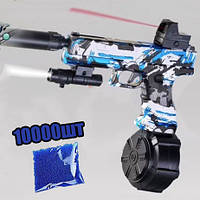 Игрушечный пистолет Глок-17, на орбизах кастомный синий, 10000 патронов