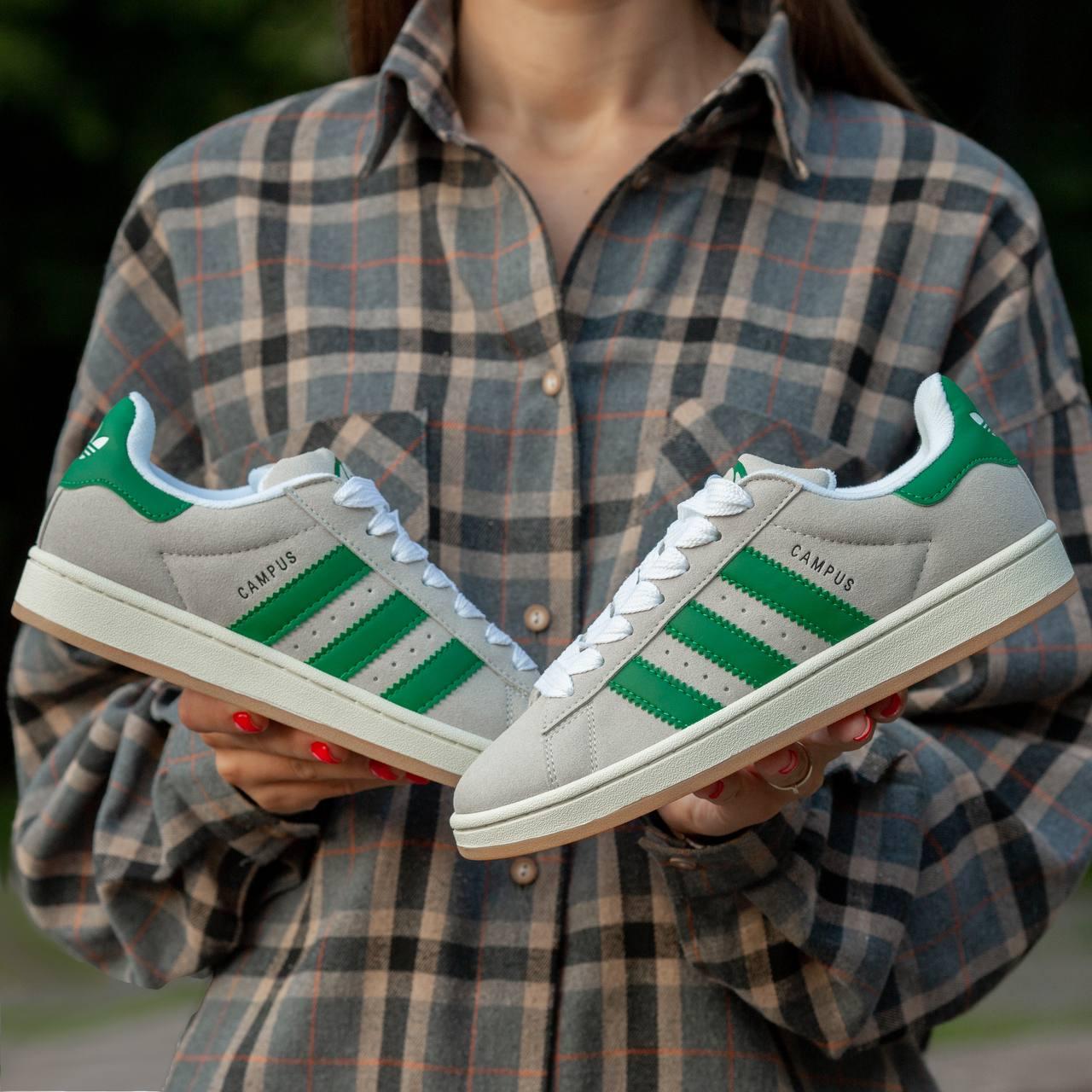 Кросівки Adidas Campus 00s Grey Green / Адідас Кампус 00 Сірі із Зеленим