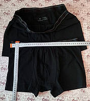 Труси чоловічі чорні з чорною резинкою зі смужками M  95%бавовна, 5%еластан