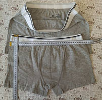 Труси чоловічі сірі з білою резинкою із чорними смужками M  95%бавовна, 5%еластан