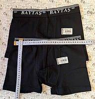 Труси чоловічі чорні з чорною резинкою із білими смужками S (Baytas)