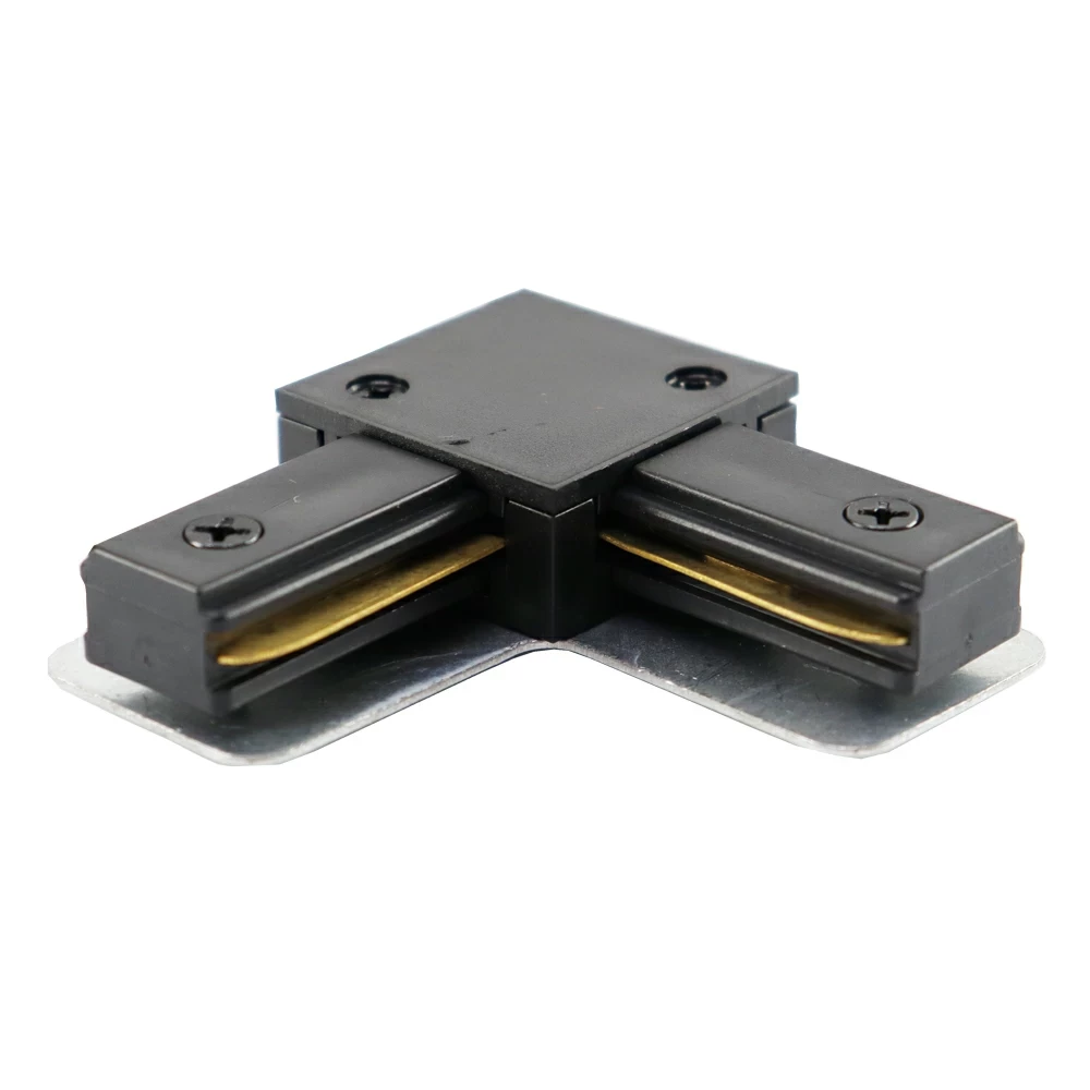 Конектор Velmax кутовий для шинопроводу L-подібний чорний 25-34-50, фото 1