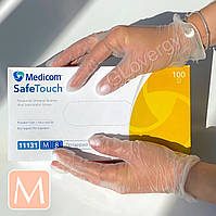 Перчатки виниловые Medicom SafeTouch размер М прозрачные 100 шт