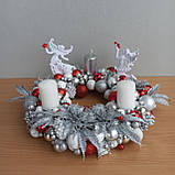 Різдвяна композиція з ангелами та свічками. підсвічник різдвяний, новорічнийний., фото 2