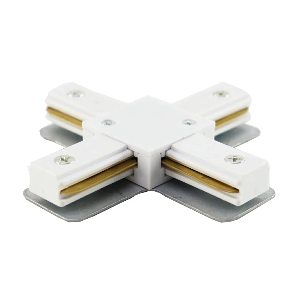 Конектор Velmax для шинопроводу X-подібний білий 25-34-55, фото 1