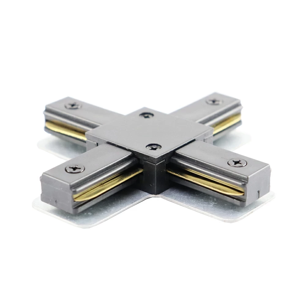 Конектор Velmax для шинопроводу X-подібний чорний 25-34-56, фото 1