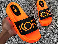 Шлепанцы женские Kors Neon Orange