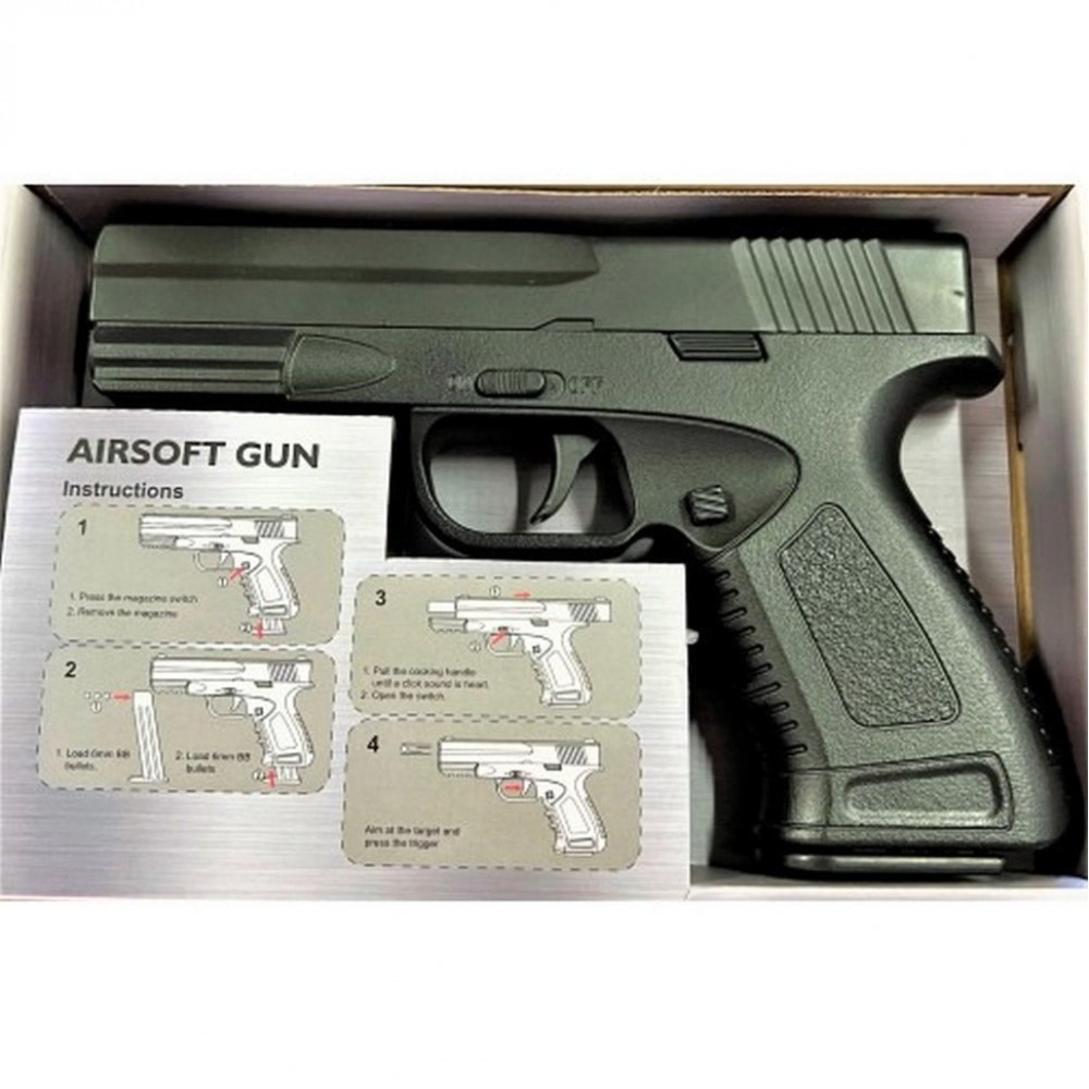 Іграшковий пістолет на кульках "Glock 17" метал чорний