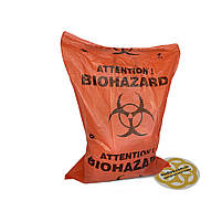 Пакети для збору медичних відходів 90 л/10шт, 100 мкм, червоний Sanpreis, фото 4