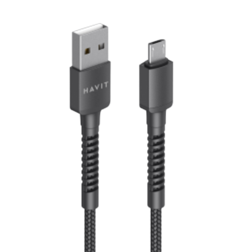 Кабель USB MicroUSB Havit HV-CB6195 2,1А 1м чорний, фото 1