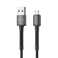 Кабель USB MicroUSB Havit HV-CB6195 2,1А 1м чорний, фото 2