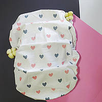 Непромокаемая простынь на резинке на матрас в коляску сердечки розовые 80*40 см