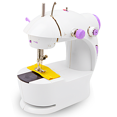 Швейна машинка Mini Sewing Machine FHSM 201 з педаллю і адаптером, міні швейна машина, машинка для шиття