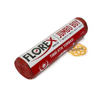 Пакети для збору та утилізації медичних відходів 110 л, 100 мкм, рулон 10 шт, червоний Sanpreis