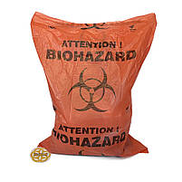 Пакети для збору та утилізації медичних відходів 110 л, 100 мкм, рулон 10 шт, червоний Sanpreis, фото 4