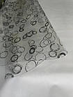 Клейонка силіконова ширина 80 см товщина 1мм срібна троянда. М'яке скло на метраж., фото 2