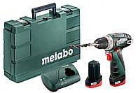 Шурупокрут-дриль Metabo PowerMaxx BS Quick Basic, акумуляторний, 2*12 В, 2 А·год, 0-360/0-1400 об./хв,