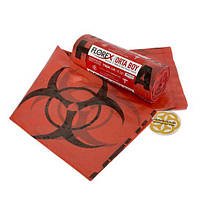 Пакети для утилізації та збору медичних відходів 40 л, 76 мкм, рулон 25 шт, червоний Sanpreis, фото 4