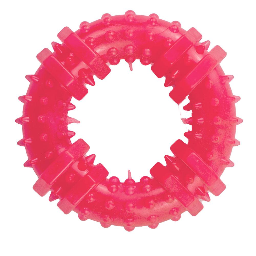 Іграшка AGILITY для собак кільце з шипами 12см, рожеве