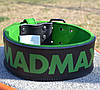 Пояс для важкої атлетики MadMax MFB-302 Quick Release Belt  шкіряний Black/Green L, фото 5