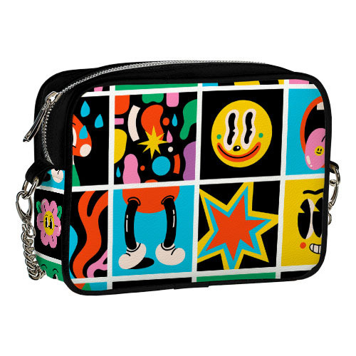 Сумка на ланцюжку Cherie Смайли 21х17х7 см (CHE2_23S005_BL), фото 1