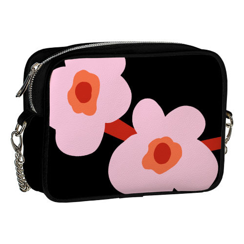 Сумка на ланцюжку Cherie Дві квітки 21х17х7 см (CHE2_23S008_BL), фото 1