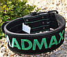 Пояс для важкої атлетики MadMax MFB-301 Suede Single Prong шкіряний Black/Green L, фото 3