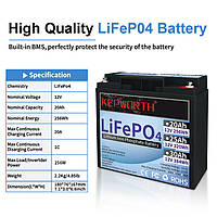 Аккумулятор Kepworth LiFePo4 12V 20Ah