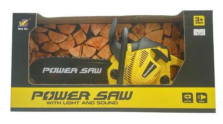 Бензопила 192 D1 (24/3) колір жовтий, звук, автоматичне обертання пиляльного ланцюга, на батарейках,, фото 1