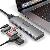 Хаб Концентратор WAVLINK 7 в 2 для MacBook Pro та MacBook Air M1, адаптер Thunderbolt с 4K HDMI