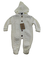 Человечек для новорожденных 3, 6 месяцев Турция теплый вязаный для мальчика серый (ЧН167)