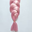 Канекалоновая коса рівна однотоная - світло-рожевий 60см в косі. Термостійкий. А16, фото 8