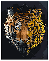 Картина по номерам с золотой краской Животные Набор для росписи Тигр Живопись по номерам 30x40 Strateg SS6812