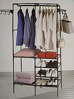 Багатофункціональна полиця-вішалка для зберігання одягу підлогова
